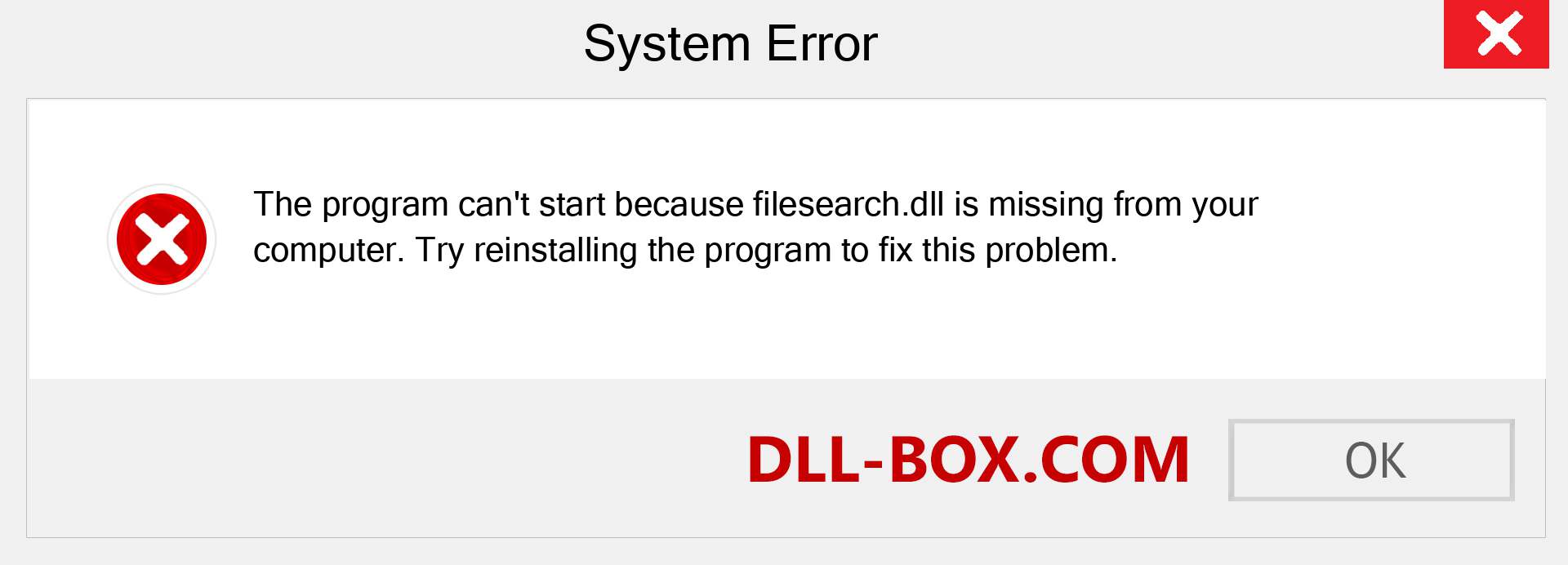  filesearch.dll file is missing?. Download for Windows 7, 8, 10 - Fix  filesearch dll Missing Error on Windows, photos, images